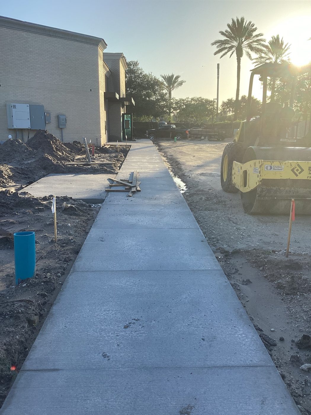 Curb and concrete flatwork taking shape
