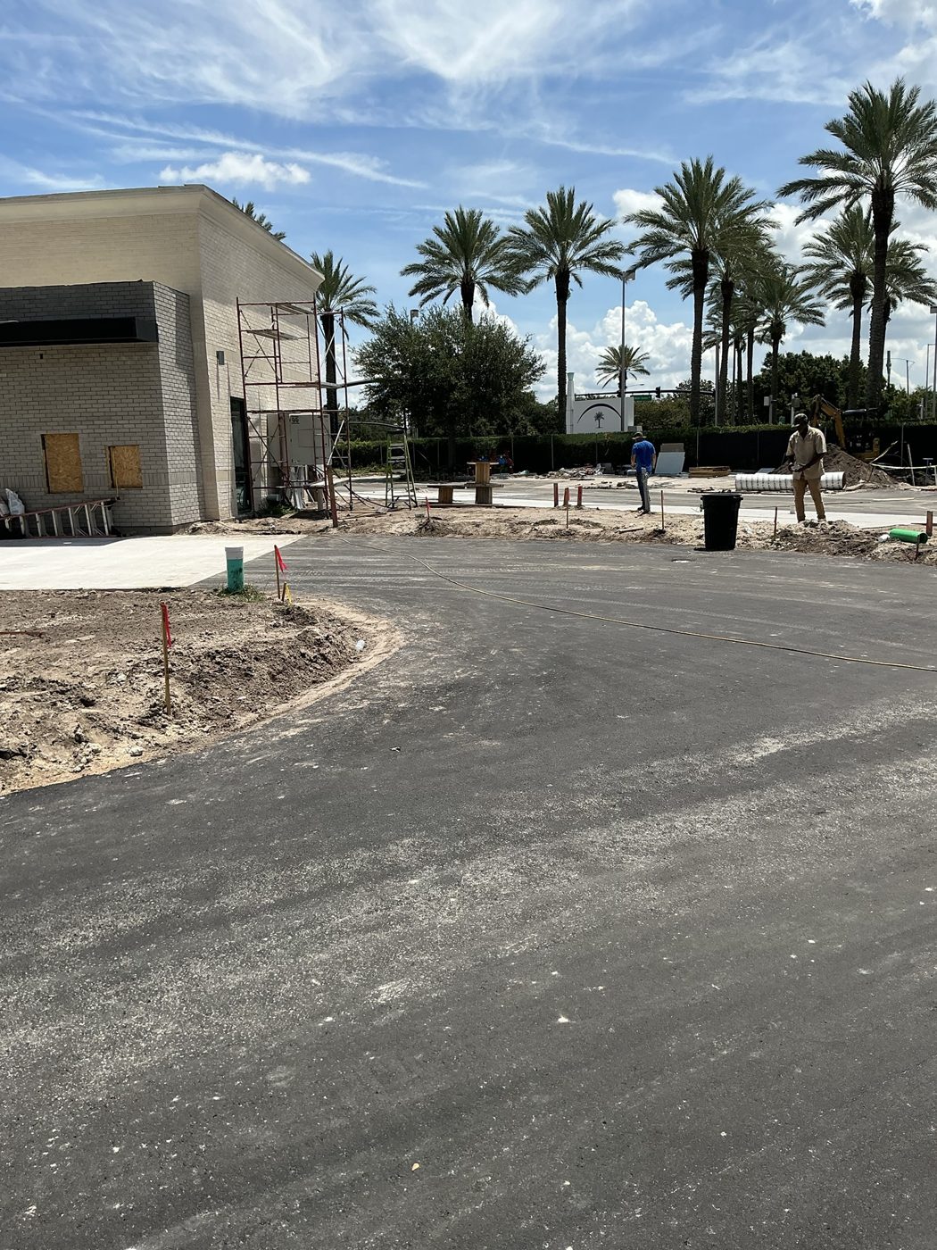 Paved drive aisles and parking
