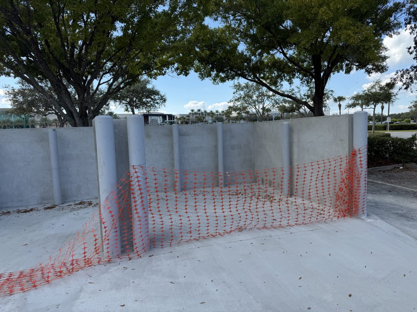 Finished masonry trash enclosure