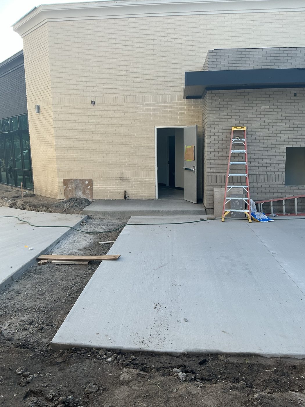Finished flatwork at the storefront