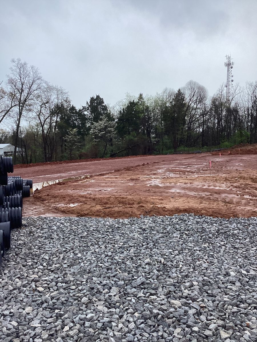 Gravel sub-base placed over the pad