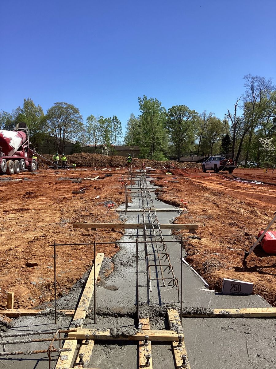 Continuous footing formed and poured