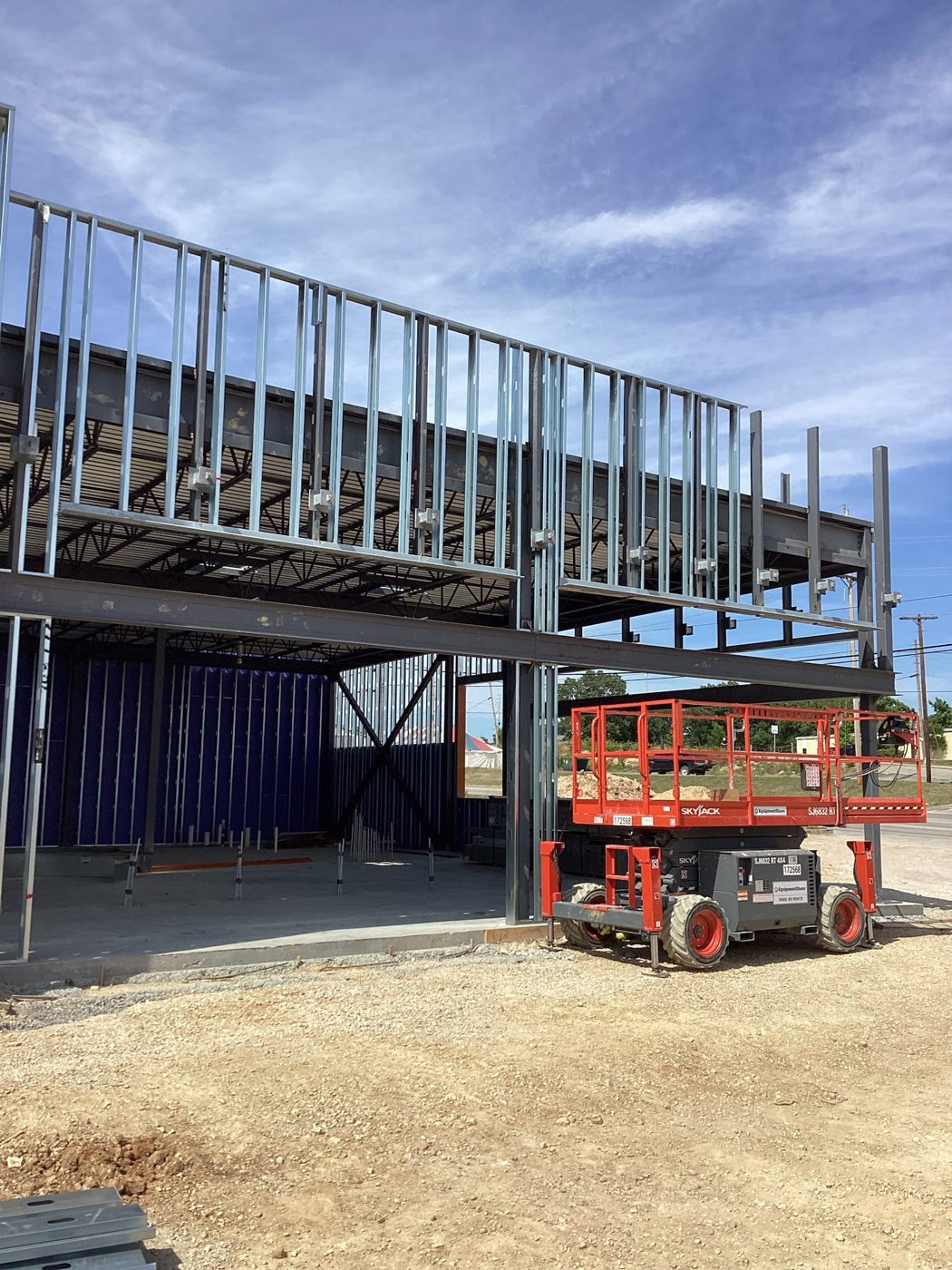 Completed structural frame with roof deck