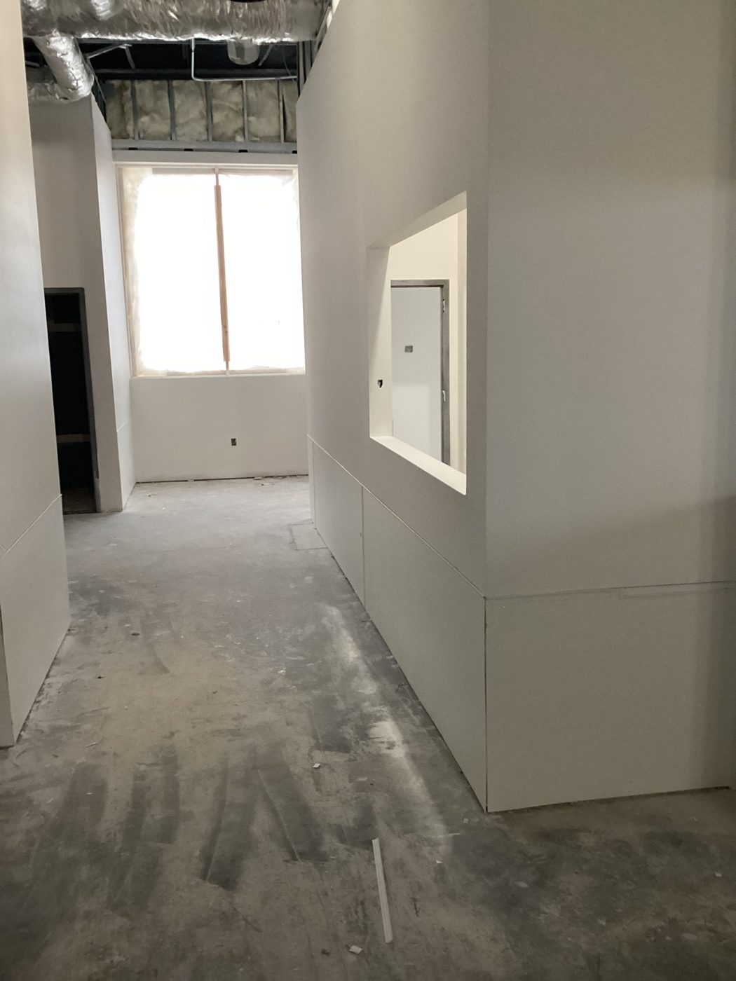 Interior metal stud framing